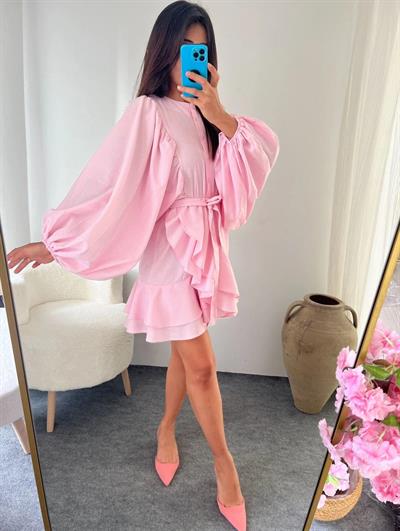 Poplin ELBİSE TOZPEMBE