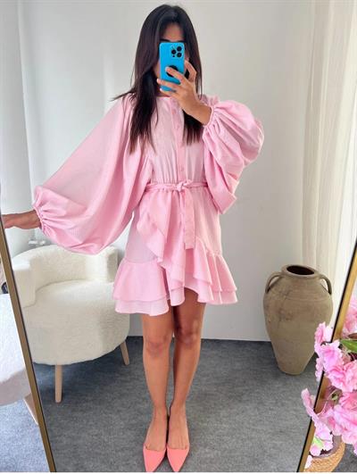Poplin ELBİSE TOZPEMBE