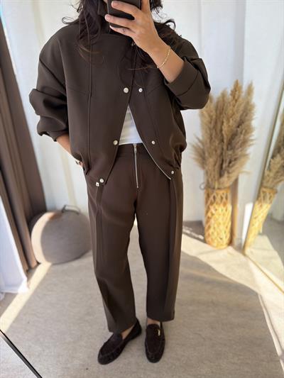 Premium Bomber Takım Acıkahve