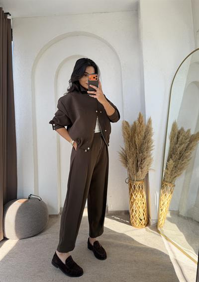 Premium Bomber Takım Acıkahve