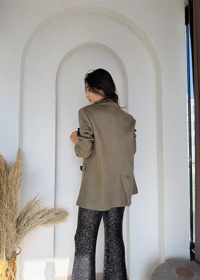 Premium Kadife Payetli Blazer