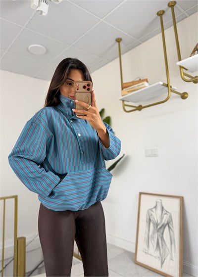 Sugeçirmez Sweatshirt Mavi
