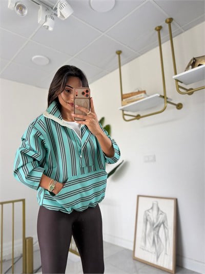 Sugeçirmez Sweatshirt Turkuaz