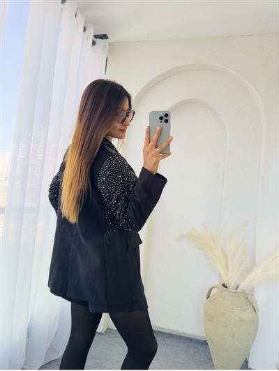 TAŞLI BLAZER CEKET SİYAH