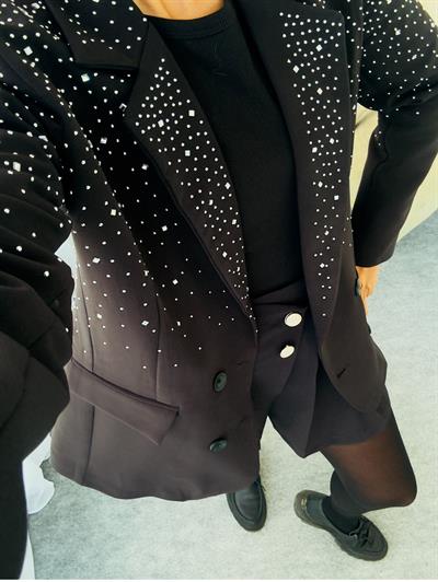 TAŞLI BLAZER CEKET SİYAH