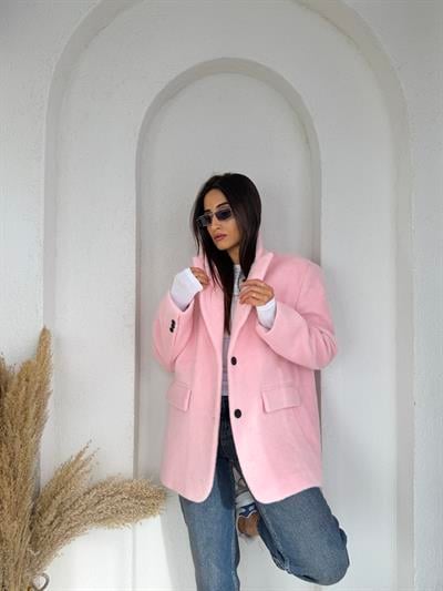 Tozpembe Oversize Kaşe Kaban