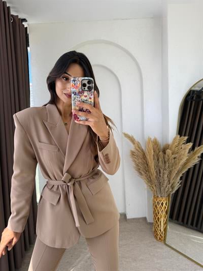 Vintage Blazer Takım Kahve