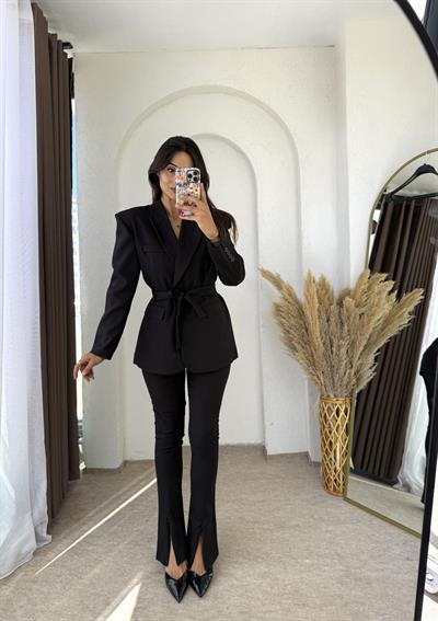 Vintage Blazer Takım Siyah