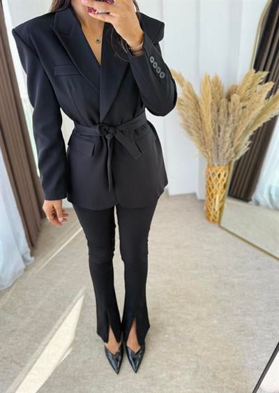 Vintage Blazer Takım Siyah