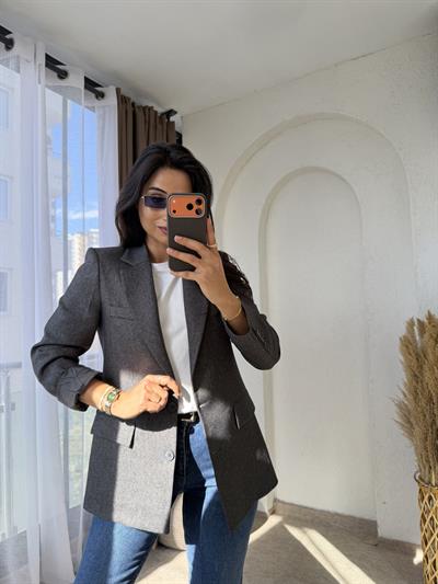 Yünefekt Blazer Antrasit