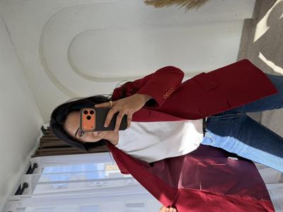 Yünefekt Blazer Bordo