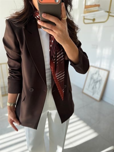 Zara  Kahverengi Blazer(Fular Hediyeli)