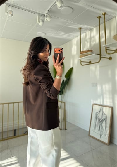 Zara  Kahverengi Blazer(Fular Hediyeli)