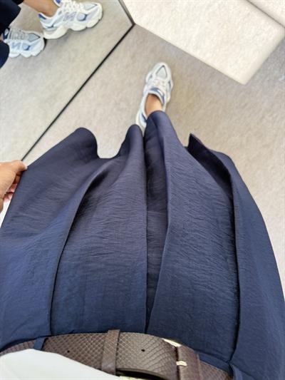 Zara Kemerli Etek Lacivert 