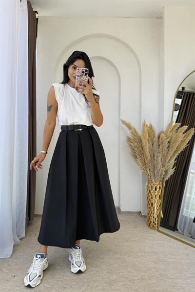 Zara Kemerli Etek Siyah