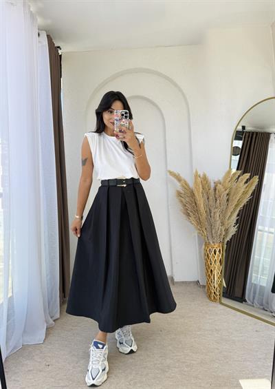 Zara Kemerli Etek Siyah