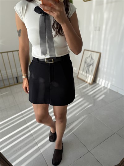 Zara Kemerli Şort Etek