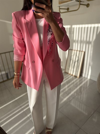 Zara Pembe Blazer Ceket(Fular Hediyeli)