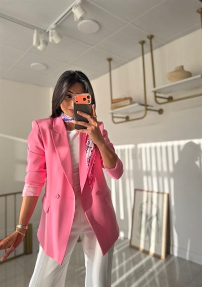 Zara Pembe Blazer Ceket(Fular Hediyeli)