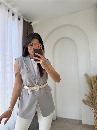 Zara Vatkalı Yelek Gri