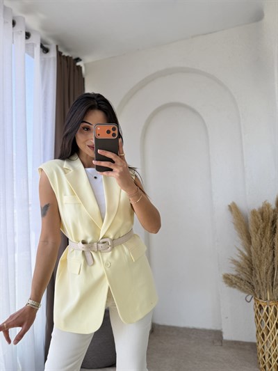 Zara Vatkalı Yelek Softsarı