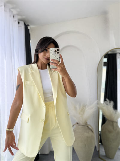 Zara Vatkalı Yelek Takım Butteryellow