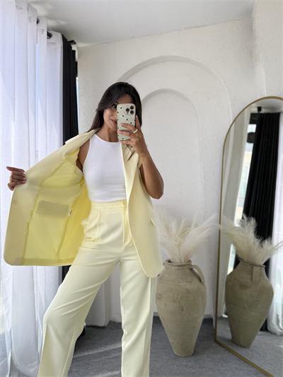 Zara Vatkalı Yelek Takım Butteryellow