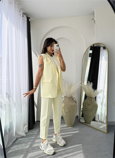 Zara Vatkalı Yelek Takım Butteryellow