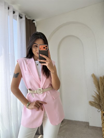 Zara Vatkalı Yelek Tozpembe