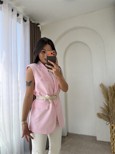 Zara Vatkalı Yelek Tozpembe