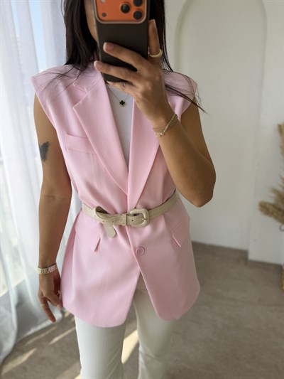 Zara Vatkalı Yelek Tozpembe