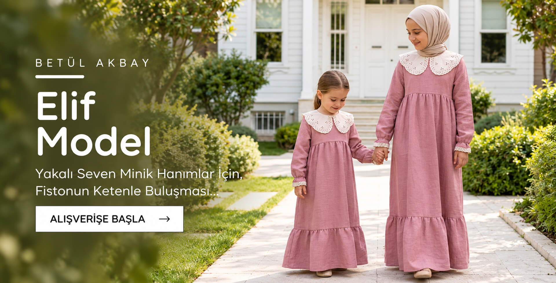 Kız Çocuk Elif Model Yakalı Elbise