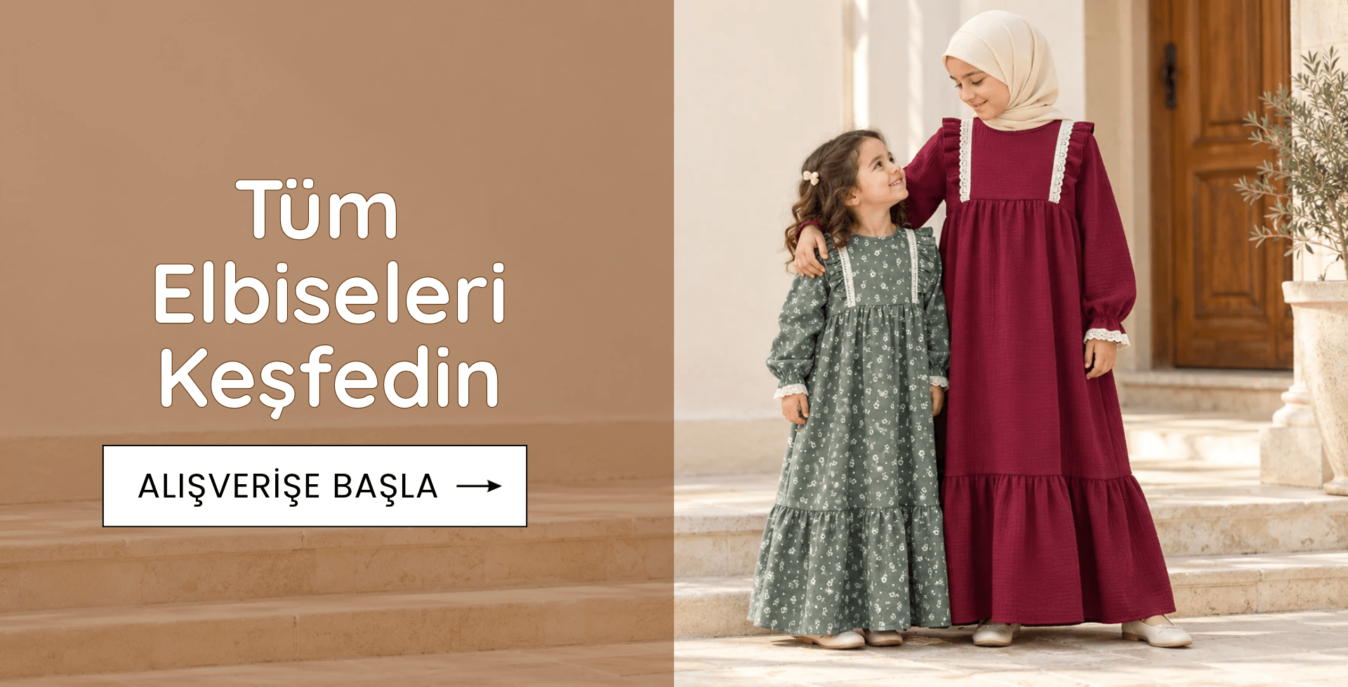 Kız Çocuk Tesettür Elbiseler 