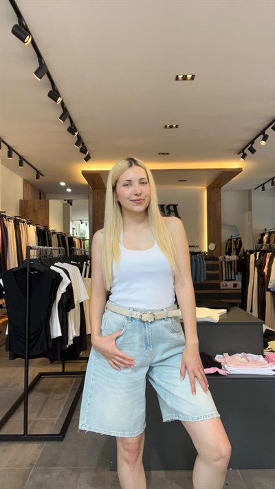 Baggy bermuda tensel kot şort