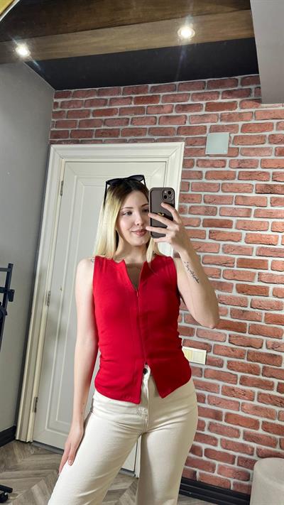 fermuarlı bluz