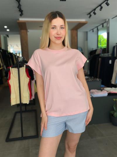 kısa kol pembe tshrt