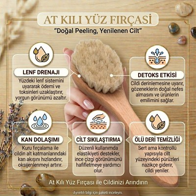 Doğal At Kılı Yüz Fırçası