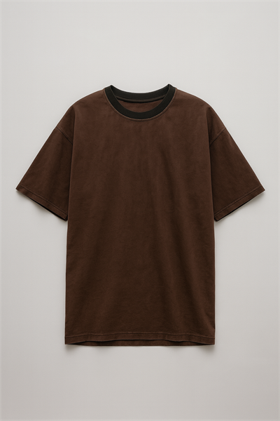 Asid Wash Kahverengi Oversize Unisex T-shirt