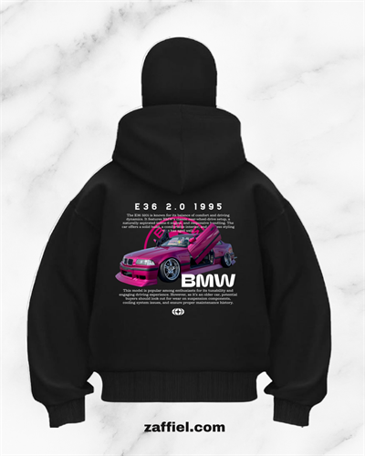 E36 BASKILI MASKELİ ZİP HOODİE