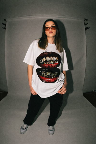 Grilz Baskılı Oversize T-shirt
