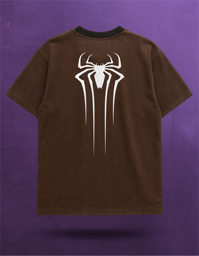 Spider-Man Tasarımlı Kahverengi Tişört