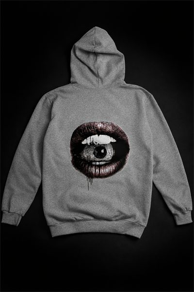 Zaffiel Göz Tasarımlı Sweatshirt - Gri