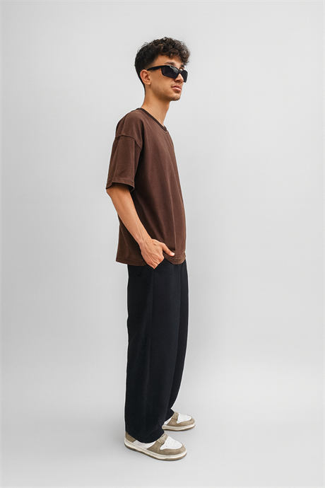 Asid Wash Kahverengi Oversize T-shirt