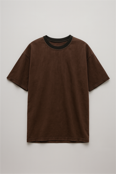 Asid Wash Kahverengi Oversize T-shirt