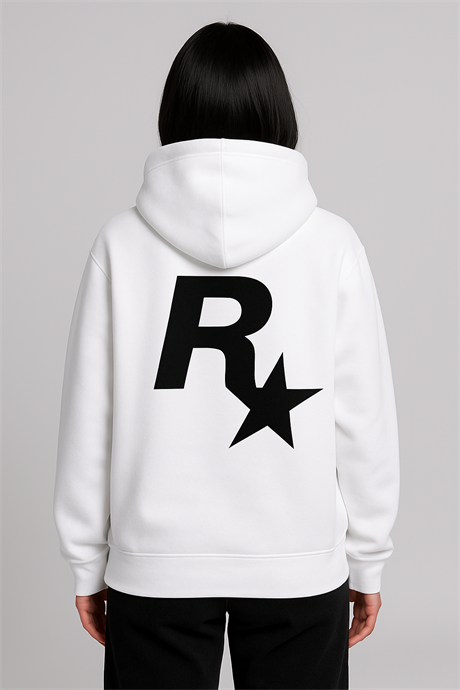 R STAR BASKILI SWEATSHİRT -beyaz