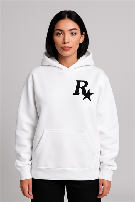 R STAR BASKILI SWEATSHİRT -beyaz