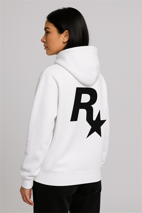 R STAR BASKILI SWEATSHİRT -beyaz