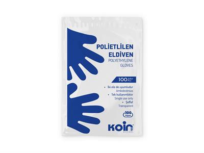 KOIN Mavi Polietilen Eldiven 10x100'lü Paket