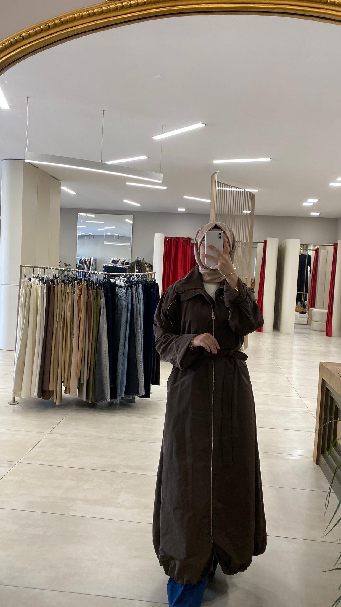 38506 MİSSWHENCE FERMUAR DETAYLI KAHVERENGİ PARDESÜ