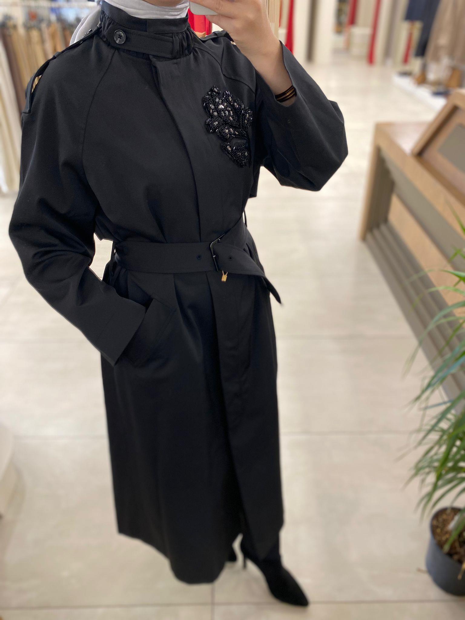 EXQUİSE SİYAH TRENÇKOT